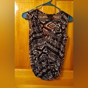 UltraFlirt Blouse aztec design that crosses in the front attached and shear